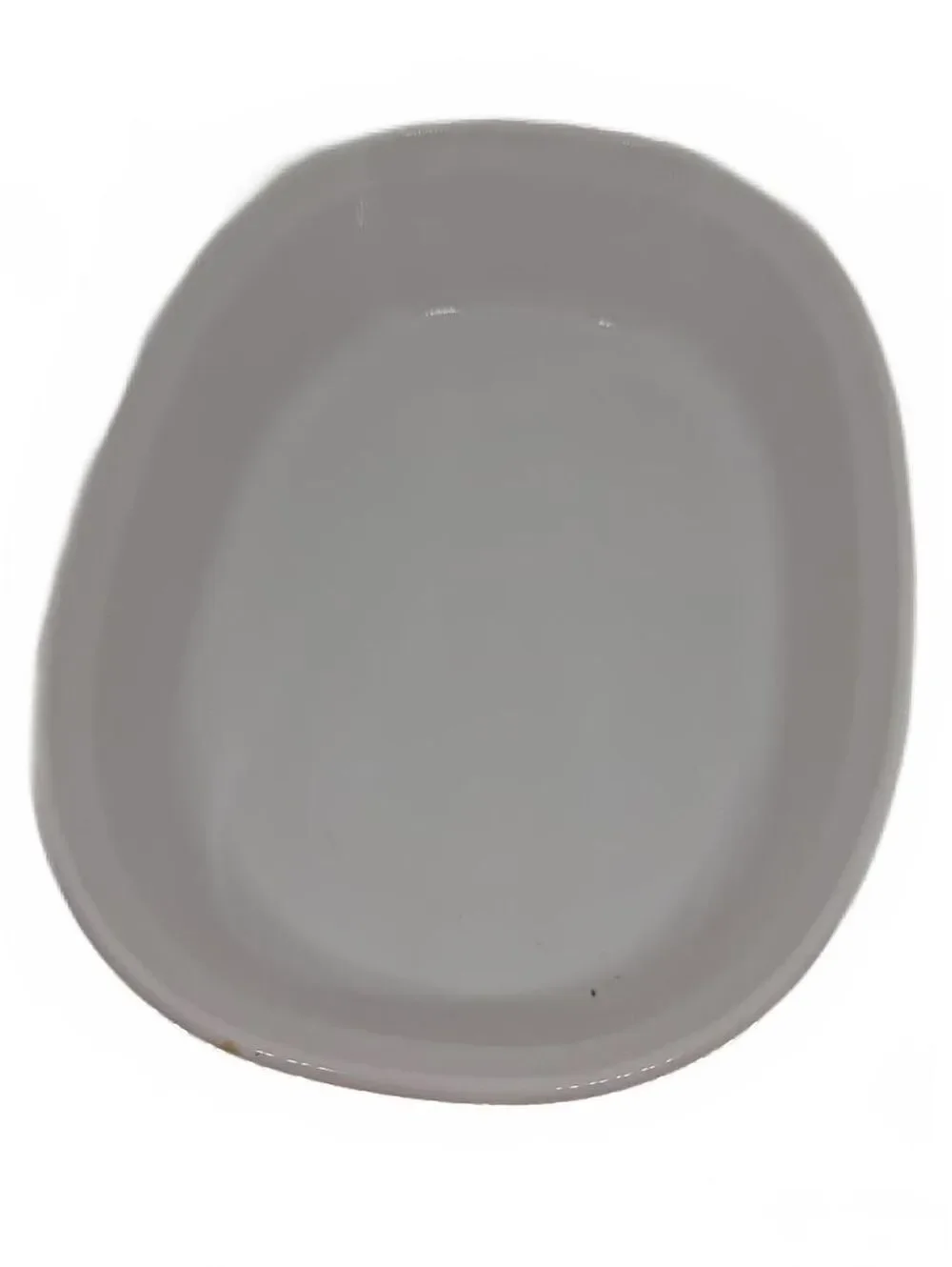 Vtg CorningWare White Oval Casserole Dish Clear Glass Lid
